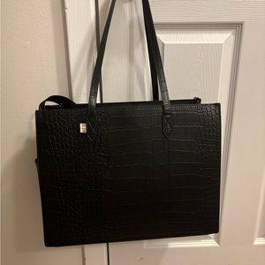 Beis Luggage The Work Tote in Black Croc